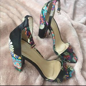 Floral Peek Toe Heels